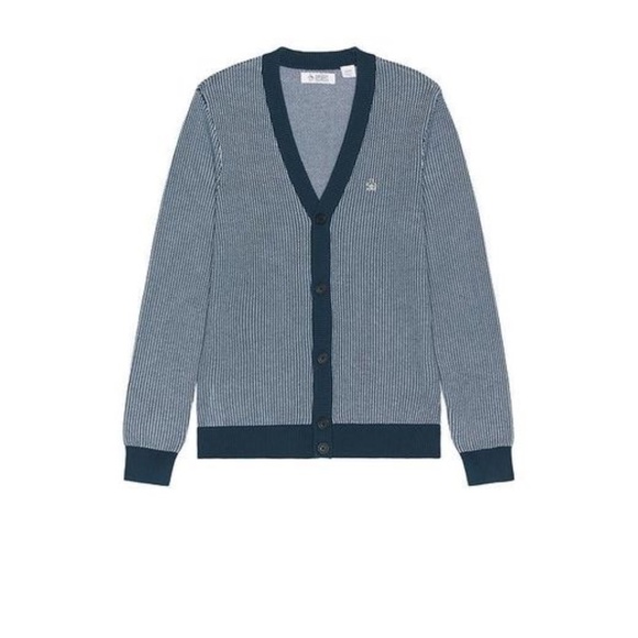 Original Penguin Tuck Stitch Cardigan sz M & XL Blue Wing Teal NWT 100% Cotton - Picture 1 of 8